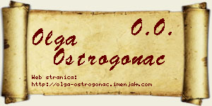 Olga Ostrogonac vizit kartica